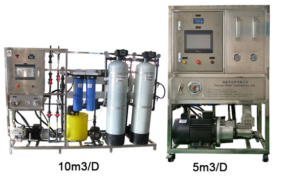 Trasformazione dell'acqua dell'oceano Acqua di mare Acqua di mare in acqua potabile Osmosi inversa per desalinizzare l'acqua