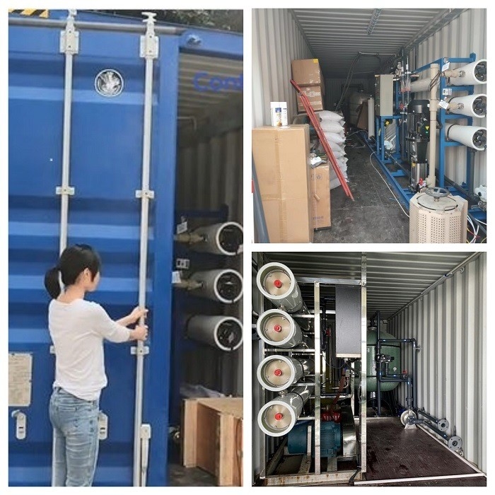 Container Fiume Acqua salata Pozzo di trivellazione Acqua sotterranea Sistema di osmosi inversa per l'irrigazione dell'agricoltura in serra