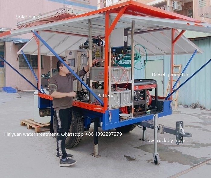 Generatore di energia solare diesel rimorchiatore autocarro Trattamento dell'acqua rimorchio auto trattamento dell'acqua rimorchio di trattamento dell'acqua mobile